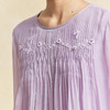 【林栖设计小店】手工绣花|桑蚕丝捏褶钉珠宽松淡紫仙气2026春新款真丝衫1961198 商品缩略图4
