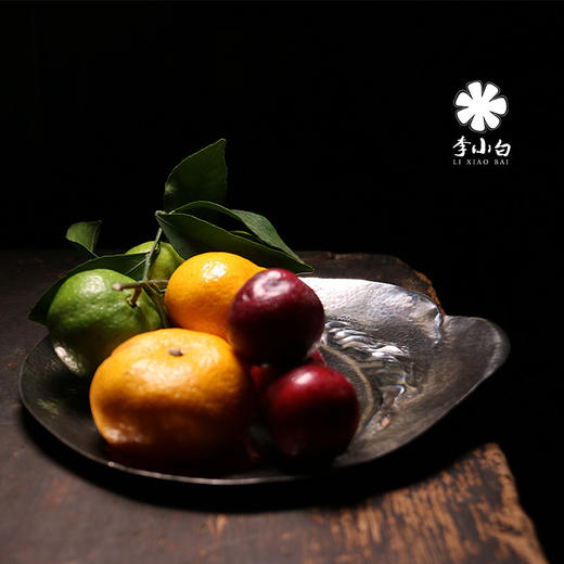 李小白 纯银银壶 纯银9999茶道配件 纯银壶承、果盘 纯银茶配 山石壶承 商品图2