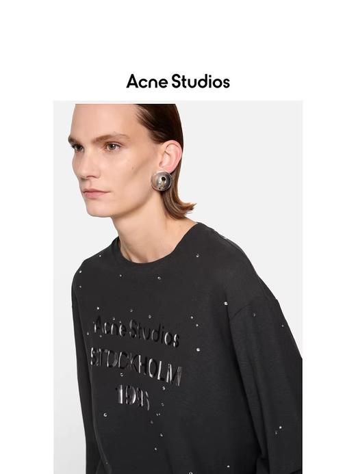 亮面闪钻tee，做旧字母长袖。正肩宽松设计情侣款圆领上衣E010866 商品图6