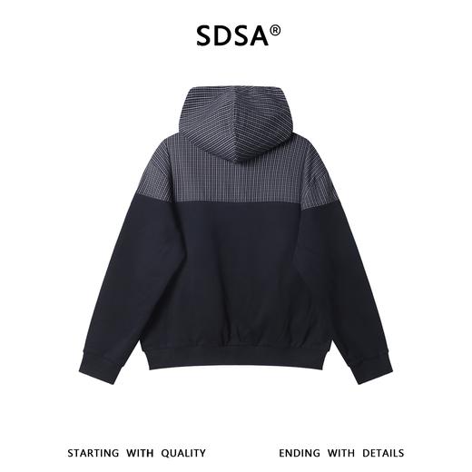 36002SDSA秋冬新款痞帅男装美式拼接撞色印花字母拉链连帽卫衣开衫百搭 商品图5