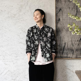 牧衣游原创 47姆米重磅芙蓉锦鸡纹饰宋锦外套禅意复古中式 山月记