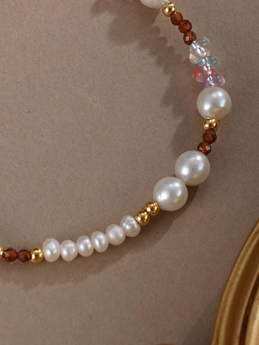 子佩集【虹落星渊】银S925珍珠惜王妃手链【SGB0680001】5.5mm大珠巴洛克镀金2601 商品图7