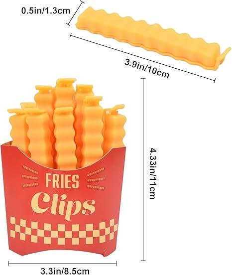 【12个】亚马逊 创意薯条造型 食品夹 厨房装饰 可作为袋子夹 用于防潮和保鲜 商品图1
