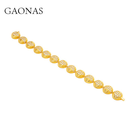 GAONAS  时尚贵气圆形金色手链11736SGO 商品图2