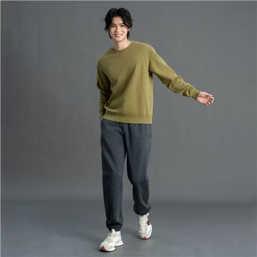 佐丹奴男装25年新款基础百搭圆领舒适长袖抓绒卫衣01025609 商品图6