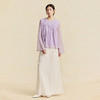 【林栖设计小店】手工绣花|桑蚕丝捏褶钉珠宽松淡紫仙气2026春新款真丝衫1961198 商品缩略图6