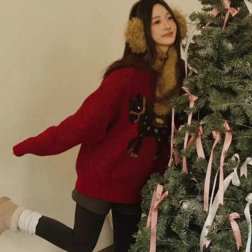 新年小马绵羊毛套头毛衣 | 新年限定马年红，精梳绵羊毛混纺，节日氛围感拉满 商品图5