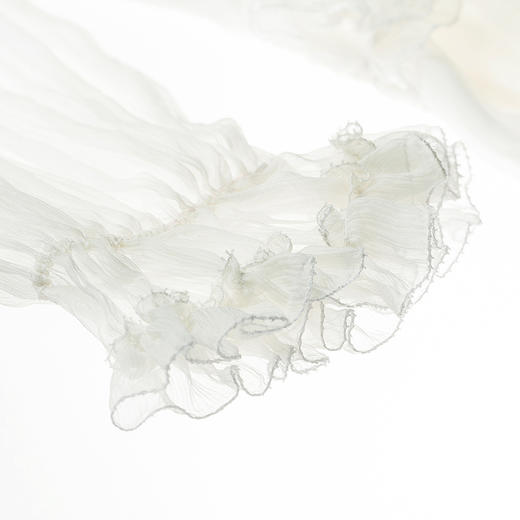 【林栖设计小店】蕾丝花边|桑蚕丝牙签褶高腰仙气2026春新款真丝连衣裙1961033 商品图1