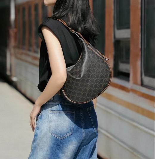 赛琳 HELOISE标志印花牛皮革手袋 腋下包 hobo 大/小号（LZ） 商品图0