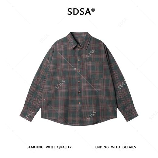 33261SDSA男士秋冬新款痞帅男装韩版简约撞色格纹格子设计长袖衬衫百搭 商品图1