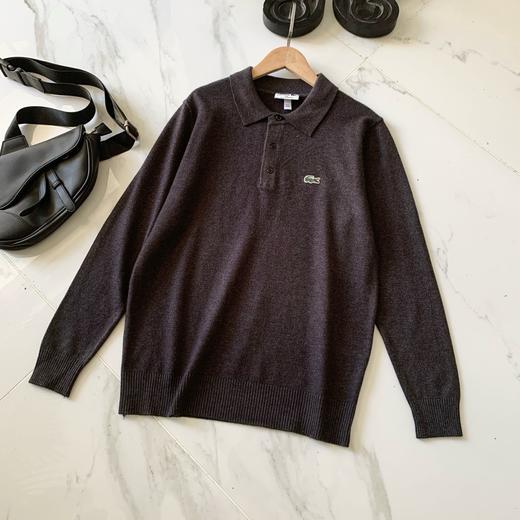 法国e鱼男女同款长袖休闲宽松翻领POLO衫针织衫 商品图3