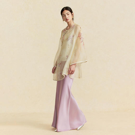 【林栖设计小店】紫烟鎏光|醋酸双面缎鱼尾垂感轻奢优雅2026春新款半身裙1961141 商品图6