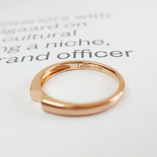 【天然正品】莱绅通灵AU750玫瑰金时尚设计款0.032克拉钻石戒指11号（戒圈可改）191225NJS18特价 商品图5