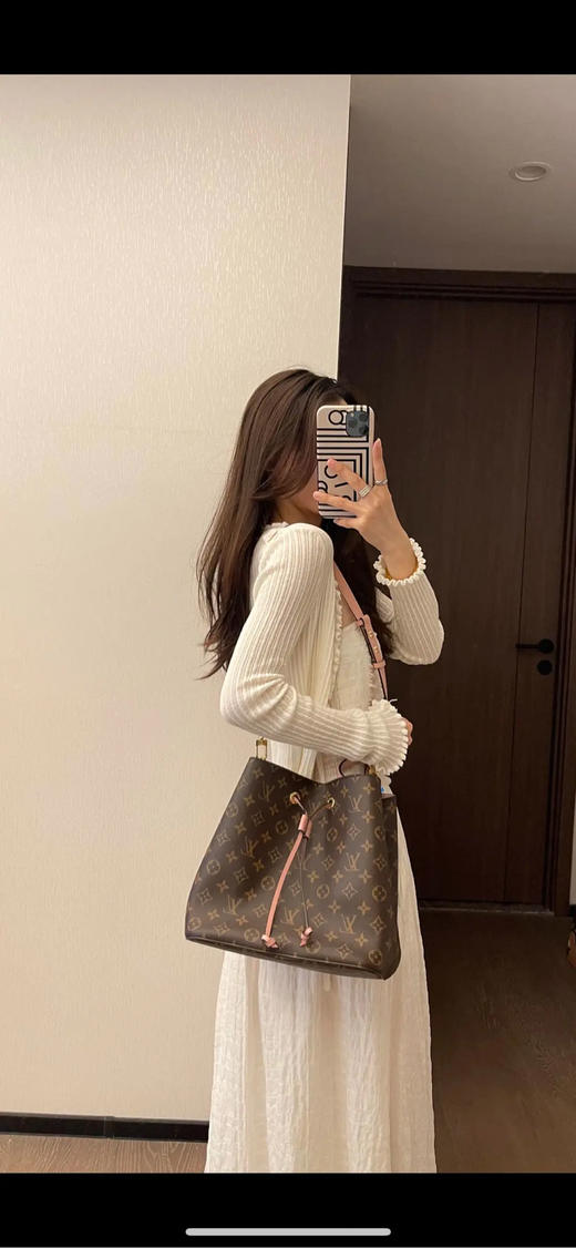 LV 老花 粉色 中号 水桶  单肩包 商品图2
