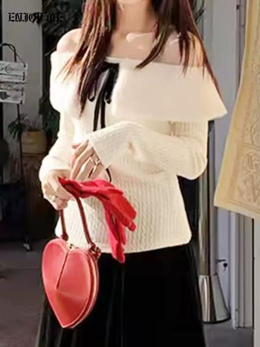 【门店同款】ENJOY冬季“相聚时刻”毛毛翻领系带上衣 168897368 商品图1