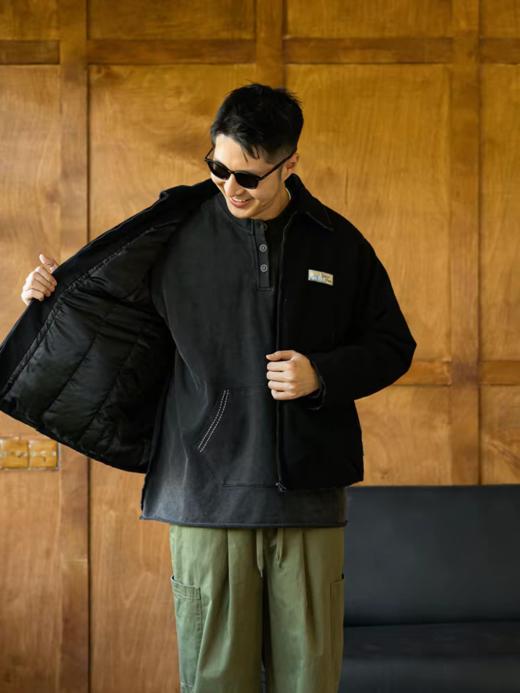 GYOZA PASTA/GP25AW-C58/M新雪丽棉200G厚款复古水洗做旧手工破坏宽松夹克棉服外套 商品图1