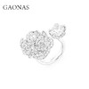 GAONAS  白月光 时尚玫瑰设计白开口戒11657JW 商品缩略图1