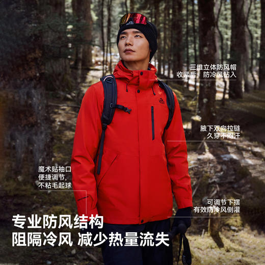 【马年限定】伯希和户外经典3.0新年红冲锋衣冬三合一保暖登山服 商品图3
