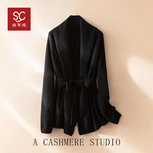 100%Baby小山羊绒~青果领加厚羊绒开衫系带外套BABY250472 商品图5