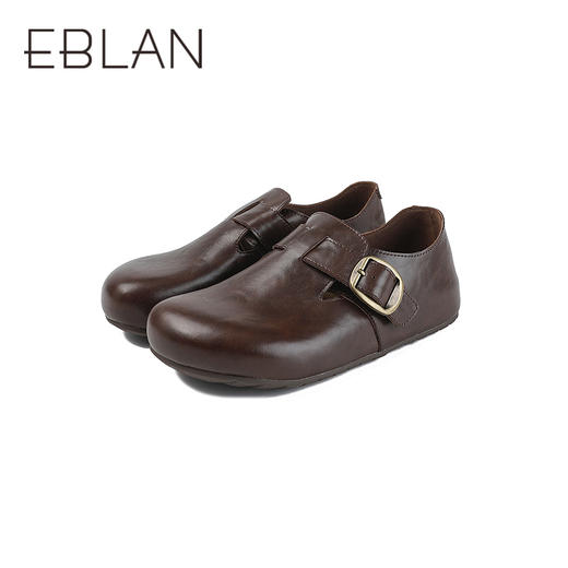 【上新】伊伴2026春季增高包脚皮面圆头勃肯鞋慵懒通勤B26111720 商品图4