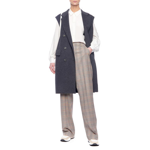 MAXMARA 女士 SOLANGE 格纹羊毛西裤 混色 51310817 002 商品图3