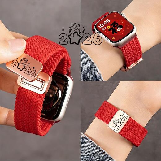 【舒适亲肤百搭❗️精致可爱小马图案】马上发财适用iwatchs810表带ApplewatchS8/S9表带se3编织6表带s11。jc 商品图3