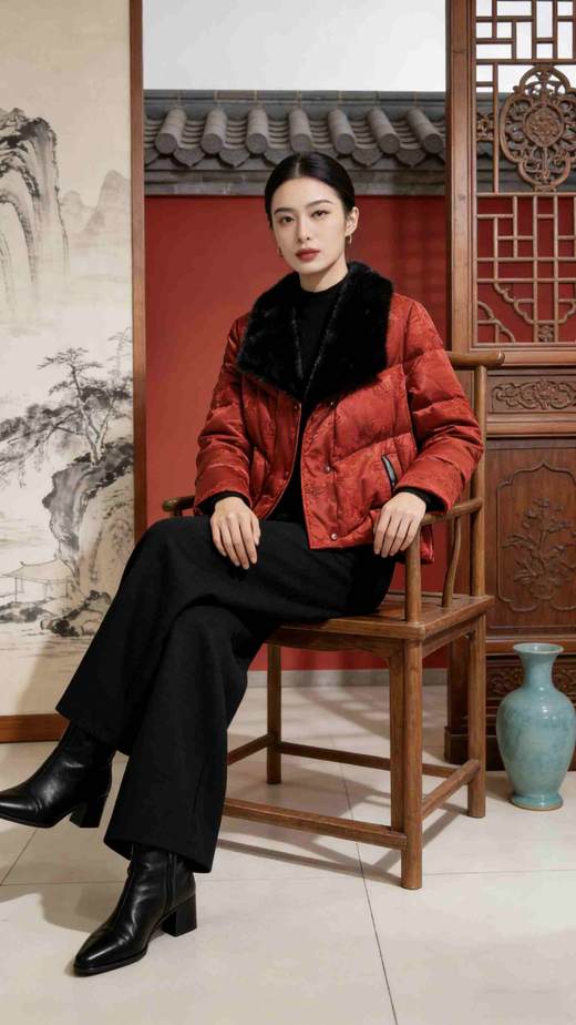 543369皮毛一体鹅绒服 商品图3