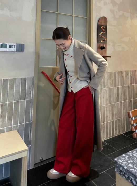 【高级定制】噢蜜ooomeooo纯羊绒翻领手工大衣 商品图12