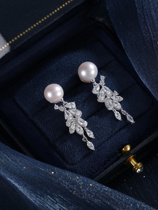 子佩集【穗穗珍惜】银S925珍珠惜王妃耳钉【MZEH007】9mm珠流苏麦穗2601 商品图10