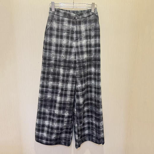 NC半松紧纽扣腰字母格子加绒阔腿裤51125冬季055014002020 商品图1