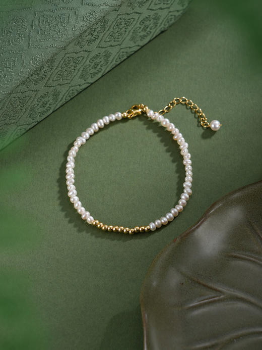 子佩集【珠映欢颜】银S925珍珠惜王妃手链【SGB0510003】2*3.5mm珠镀金2601 商品图5
