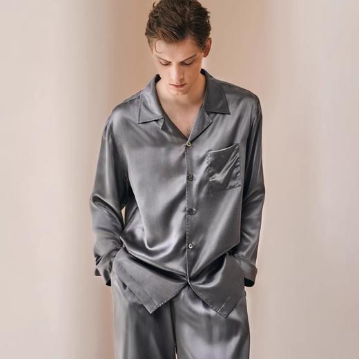 Solo seta22姆米男士真丝睡衣套装桑蚕丝长袖长裤2025秋冬新款 商品图3