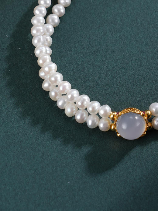 子佩集【沧海华章】银S925珍珠惜王妃手链【SGB1247001】3.7mm珠双层镀金2601 商品图6