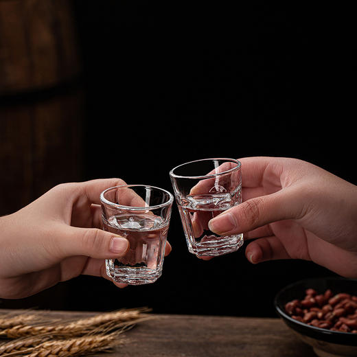 【白酒杯玻璃酒杯】家用小号一口杯2两 烈酒子弹酒盅分酒器套装 商品图3