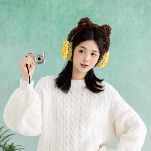 苏苏姐家绒绒花语耳罩手工diy编织钩针绒绒蜜糖毛线团护耳罩材料包 商品图1