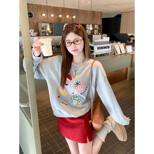 <曾小咸推荐>现货秒杀 ！微信超特价！韩系刺绣加绒卫衣 日常199.99 立减110 秒杀89.99！！ 商品图2