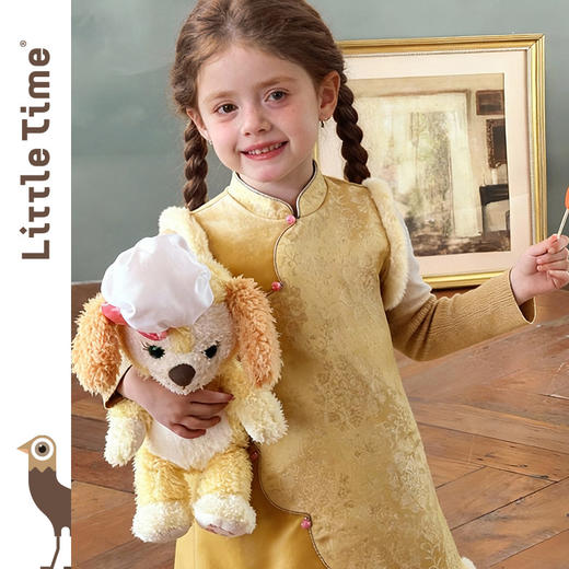 littletime女童连衣裙2025秋冬新款中式改良旗袍立领连衣裙外套 商品图0