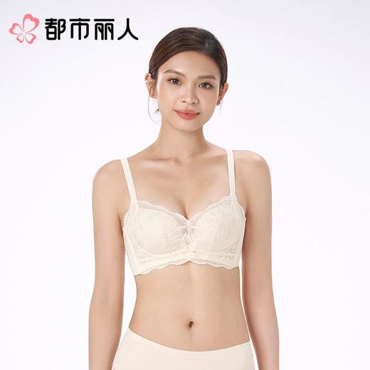 都市丽人内衣ABC杯中厚文胸蕾丝内衣3/4杯内衣三排四扣无钢圈LBC8C7 商品图1