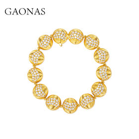 GAONAS  时尚贵气圆形金色手链11736SGO