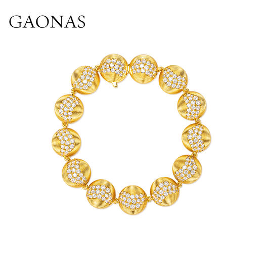 GAONAS  时尚贵气圆形金色手链11736SGO 商品图0