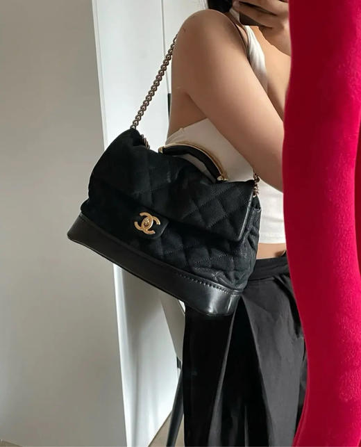 Chanel 孟买系列 金标手柄 雾面磨砂 牛皮 大号 斜挎包 商品图2