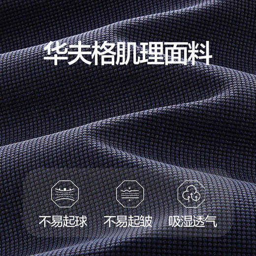 【华夫格/不变形领】柒牌翻领长袖Polo衫男士秋季新款商务休闲T恤129T70670 商品图1