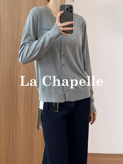 专柜实拍【miu系刺绣针织】拉夏贝尔/La Chapelle温柔有质感！绵羊毛+桑蚕丝柔软舒适开衫毛衣★ 商品图4