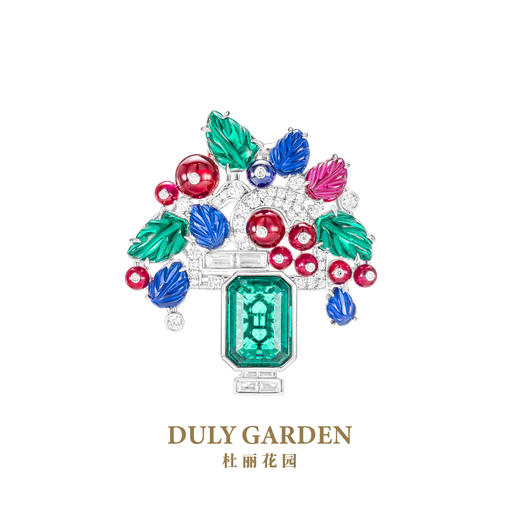 DULY杜丽花园 水果锦囊蓝绿色胸针 商品图0