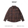 33261SDSA男士秋冬新款痞帅男装韩版简约撞色格纹格子设计长袖衬衫百搭 商品缩略图1