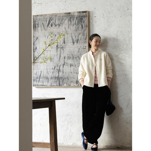 牧衣游原创 羊毛混织毛呢外套春季新款软糯轻盈舒适文艺开衫 理赏 商品图1