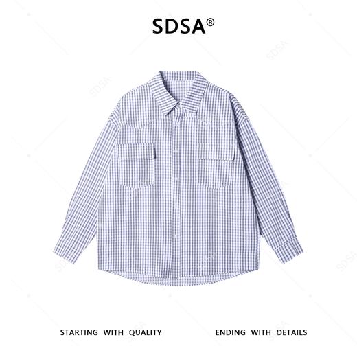 33267SDSA秋冬新款痞帅男装韩版简约撞色格纹小格子设计长袖衬衫百搭 商品图1