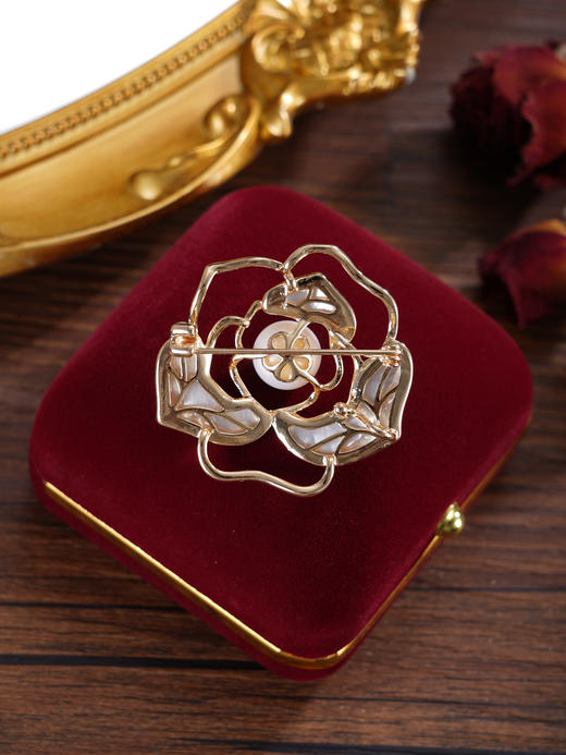 子佩集【浪漫静好】珍珠惜王妃胸针【ZXXZ003】10mm珠镀金玫瑰花2601 商品图5