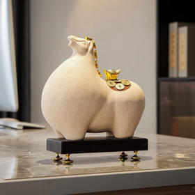 【独特造型❗️招财进宝】新中式马上有钱办公室老板桌马到成功装饰摆件新中式马陶瓷工艺品。jc