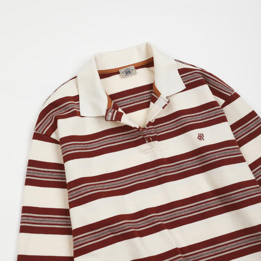 ROMI STUDIO“休闲复古”色织磨毛POLO领宽松长袖T恤 RWDSSE1737 商品图2